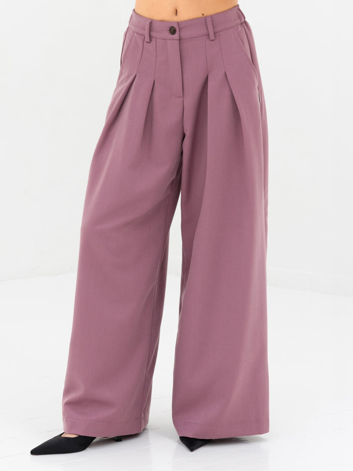 Ali Pleated Trousers - Dusty Rose