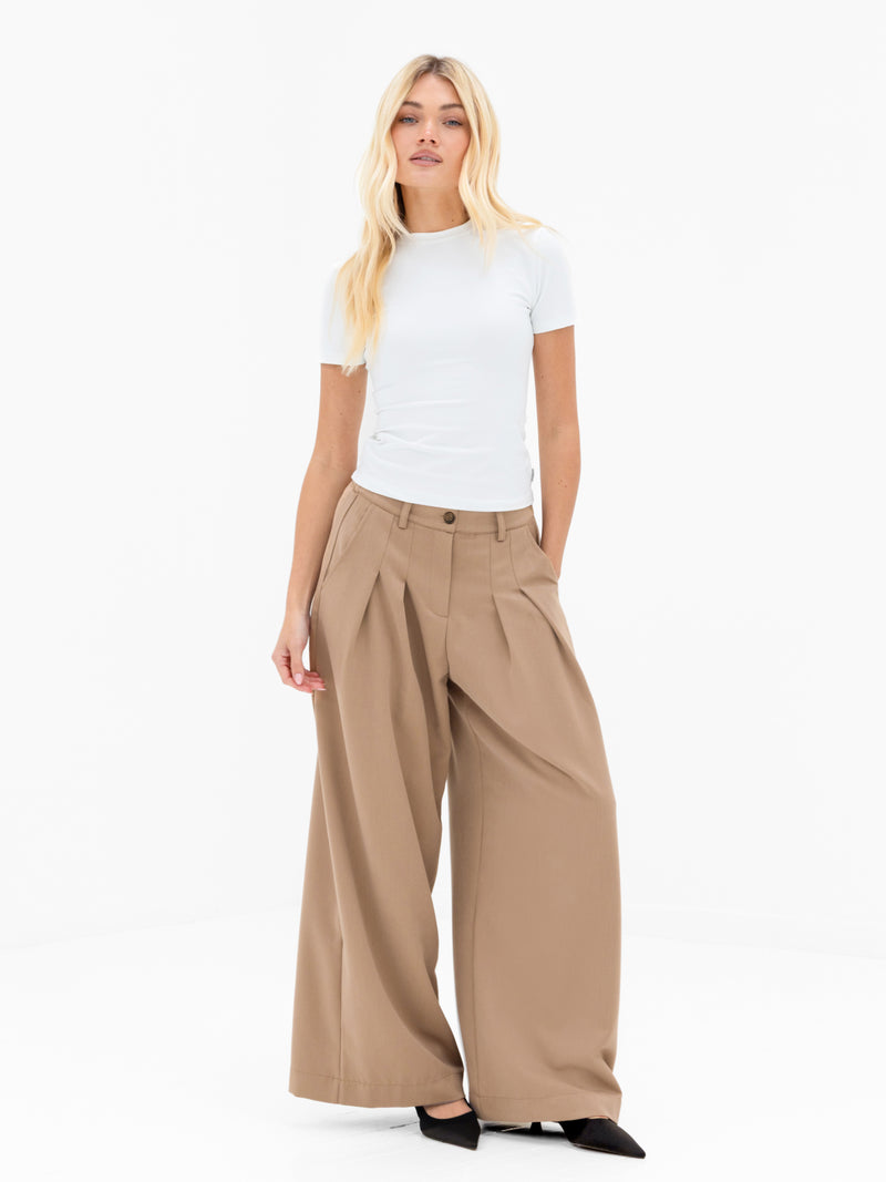Ali Pleated Trousers - Bräunen