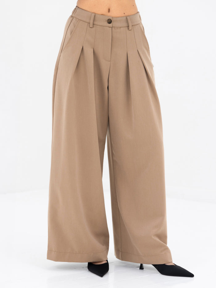 Ali Pleated Trousers - Tan