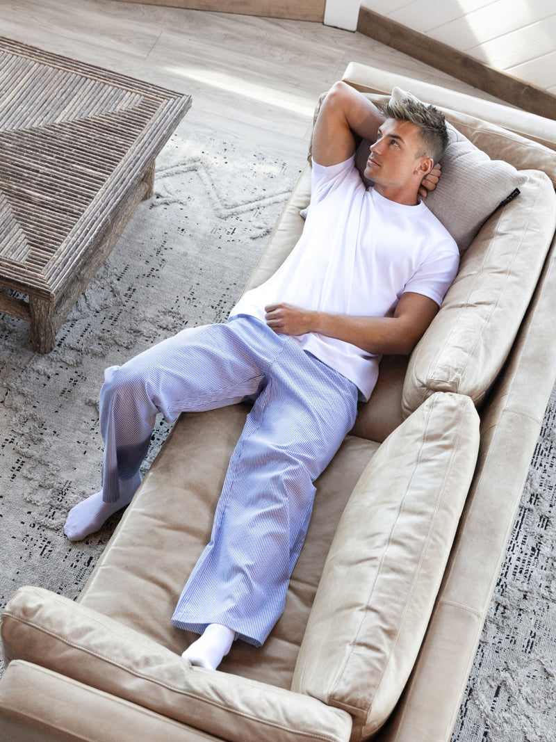 Ollie Stripe Trousers - Marineblauer Streifen