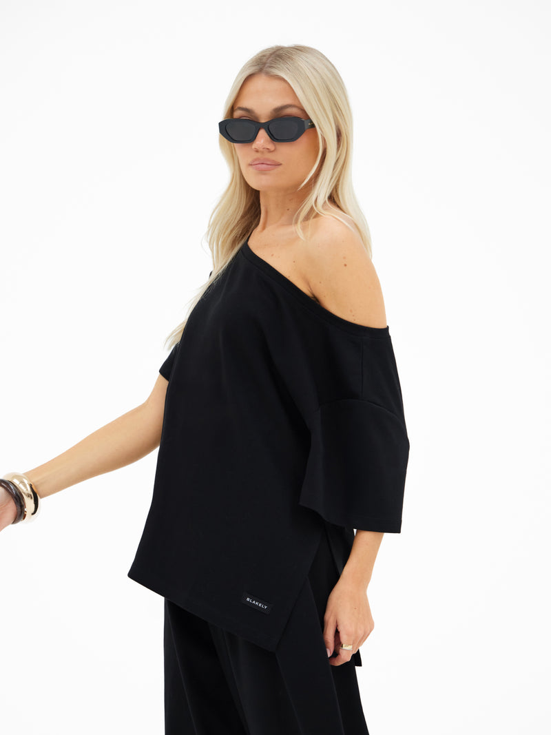 Cleo Off The Shoulder Top - Schwarz
