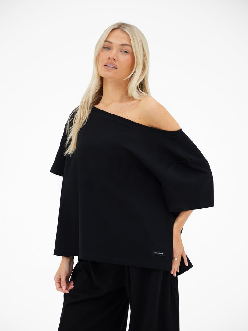 Cleo Off The Shoulder Top - Schwarz
