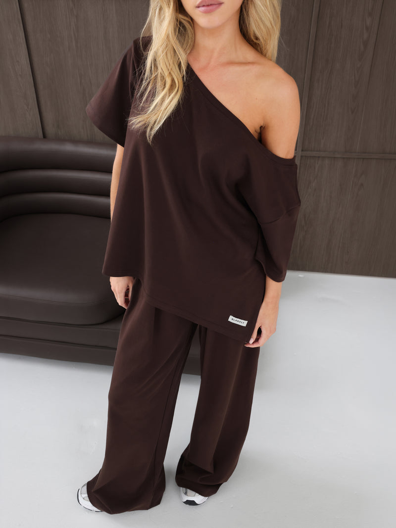 Cleo Wide Leg Trousers - Braun