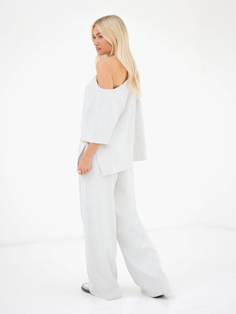 Cleo Off The Shoulder Top - Mergelgrau