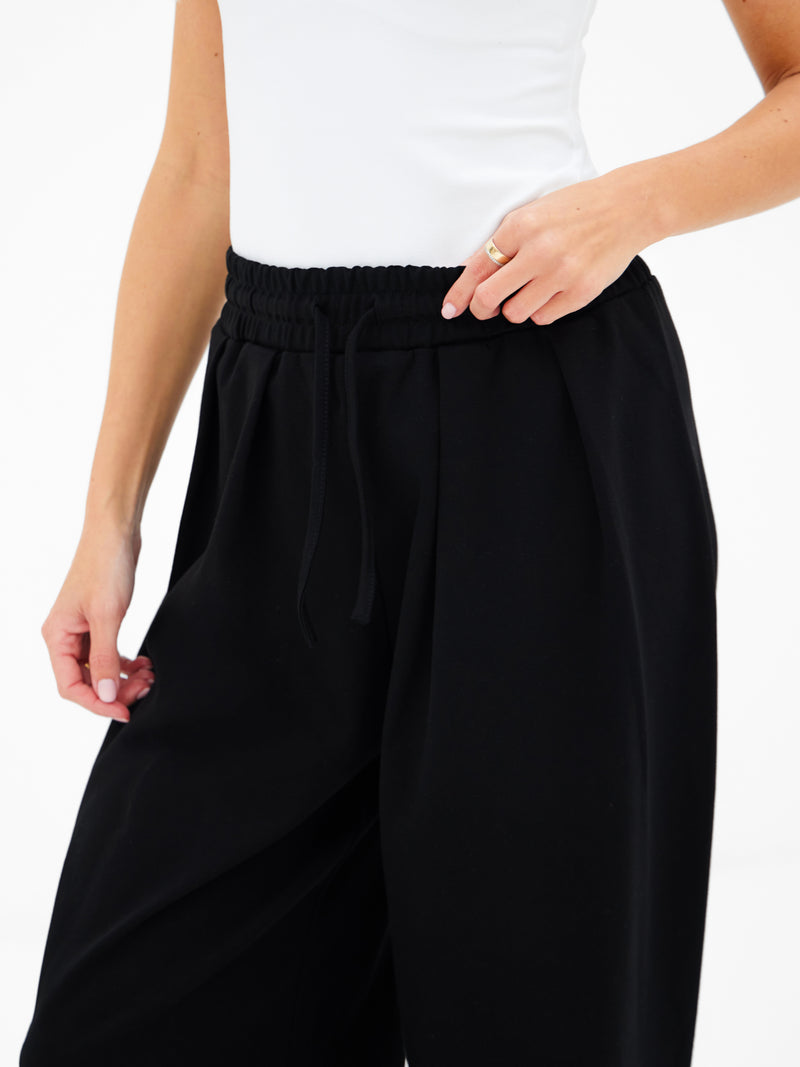 Cleo Wide Leg Trousers - Black