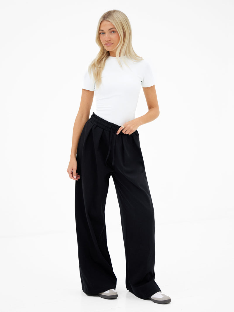 Cleo Wide Leg Trousers - Black