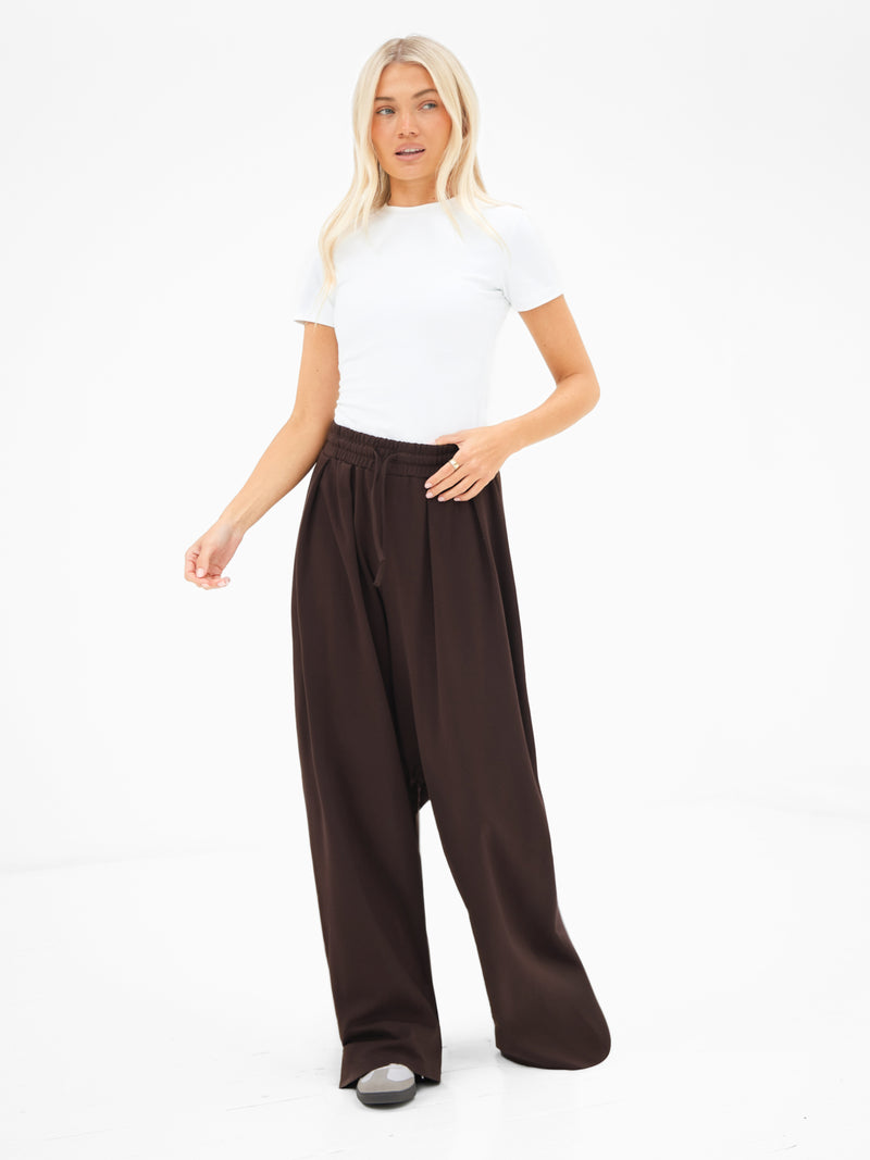 Cleo Wide Leg Trousers - Braun