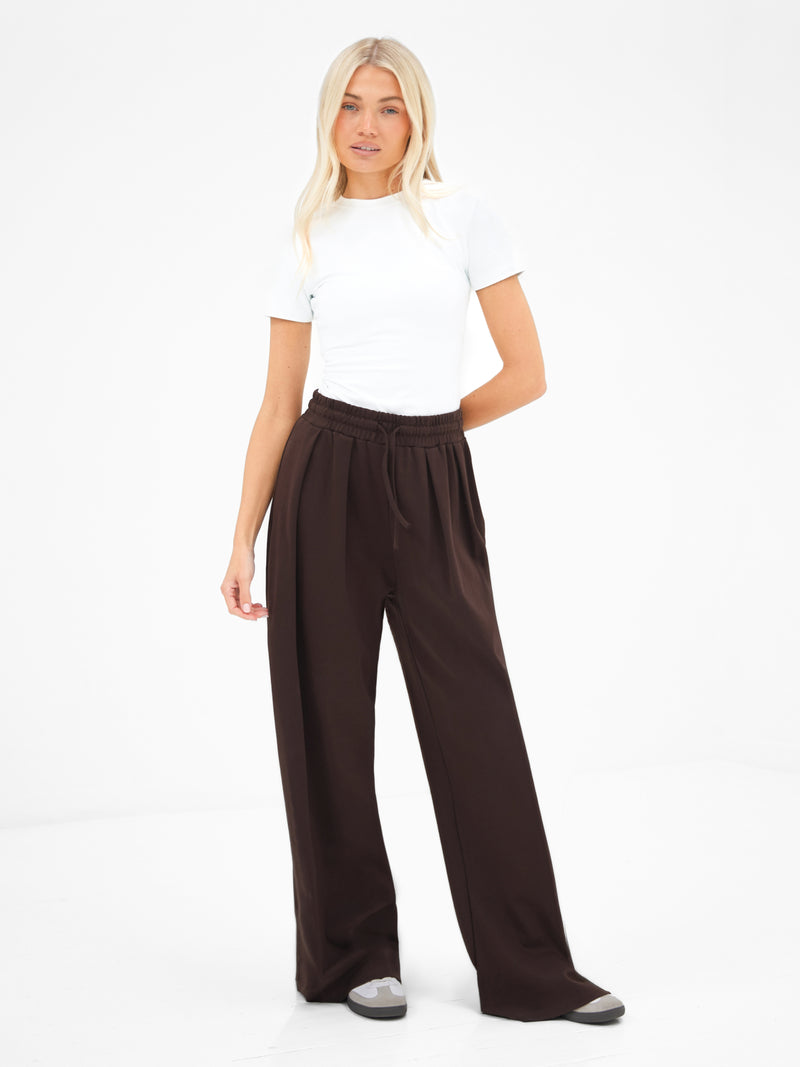 Cleo Wide Leg Trousers - Braun