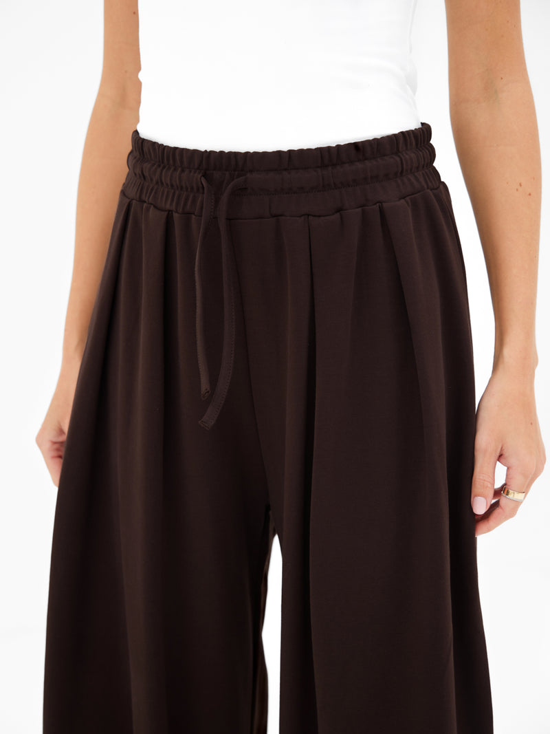 Cleo Wide Leg Trousers - Braun