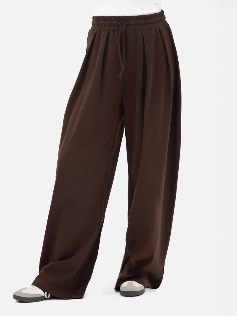 Cleo Wide Leg Trousers - Braun