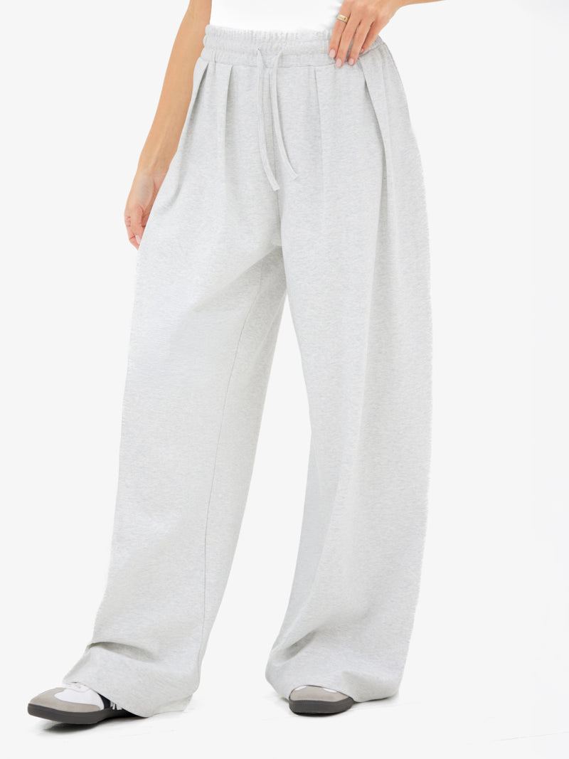Cleo Wide Leg Trousers - Gemêleerd grijs