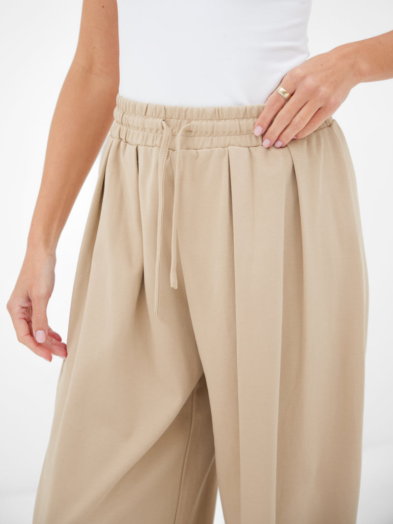 Cleo Wide Leg Trousers - Soft Tan