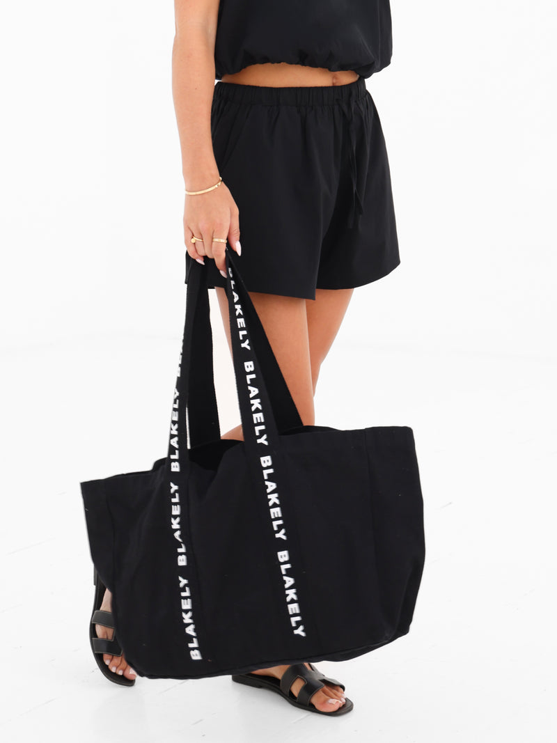 Kaia Poplin Shorts - Noire