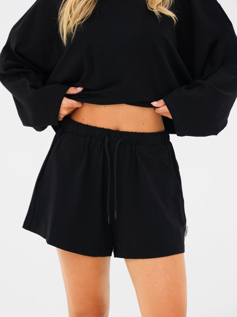Ayla Cotton Shorts - Noire