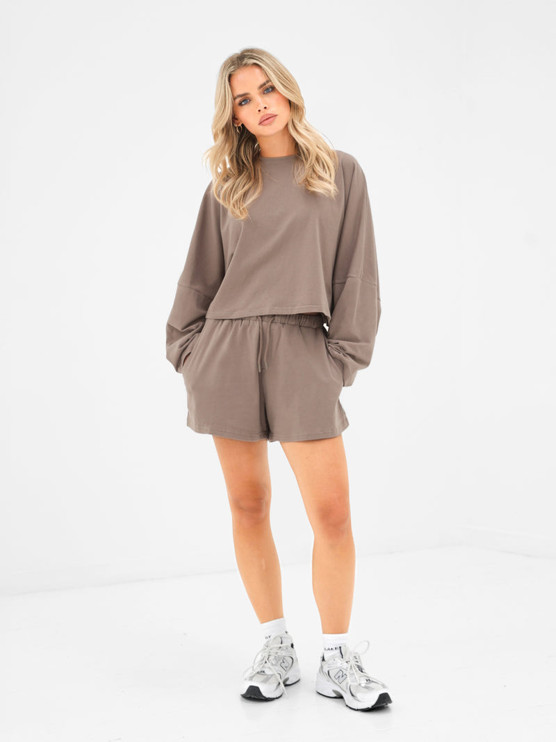Ayla Cotton Shorts - Taupe Froid