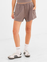 Ayla Cotton Shorts - Taupe Froid