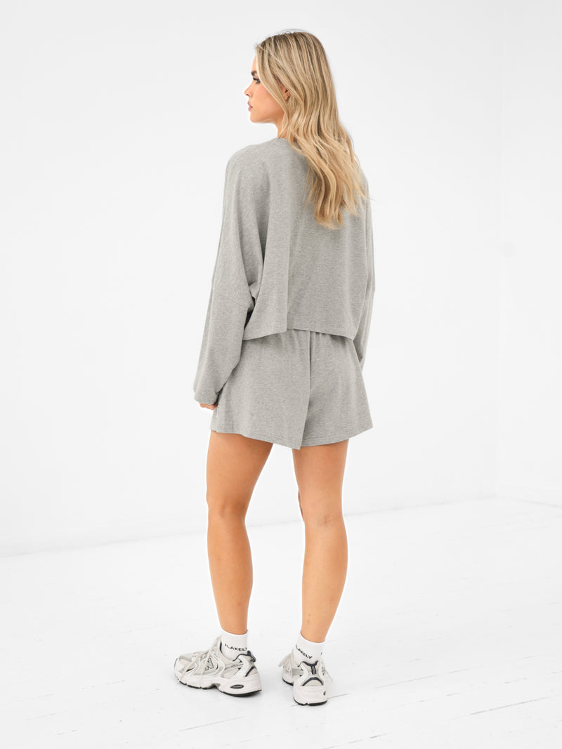 Ayla Cotton Shorts - Gris chiné