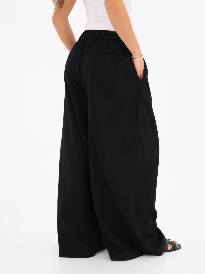 Alessia Linen Trousers - Schwarz