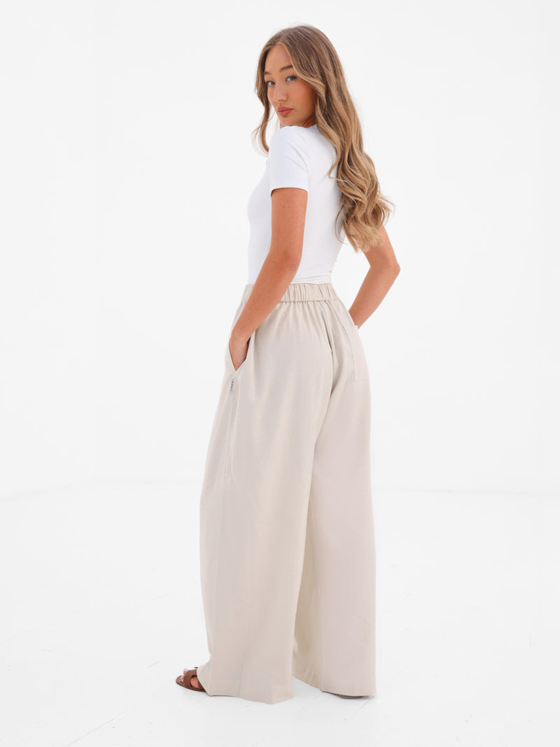 Alessia Linen Trousers - Cremefarben