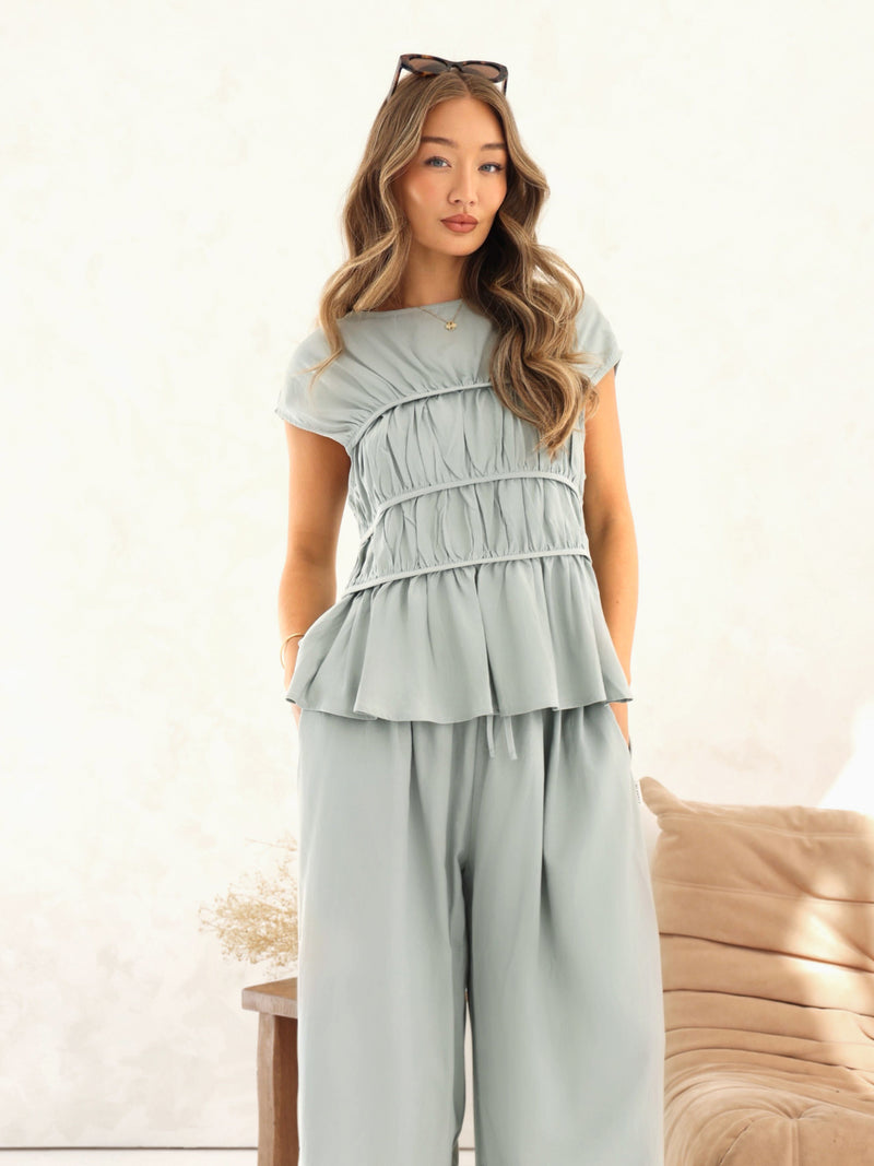 Alessia Linen Trousers - Weicher Salbei