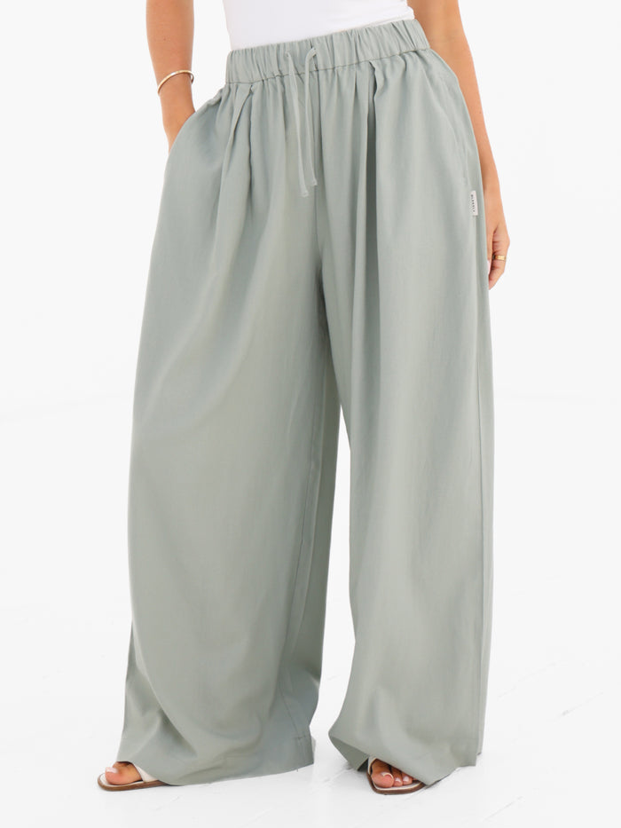 Alessia Linen Trousers - Weicher Salbei