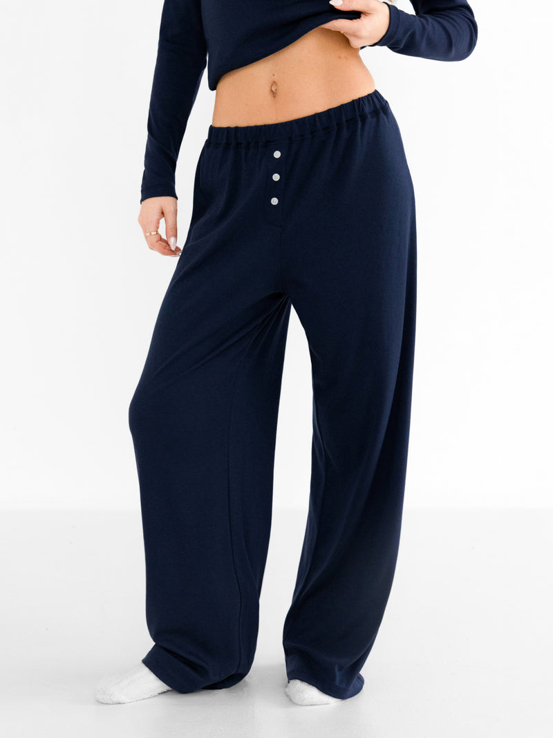 Rosie Pointelle Trousers - Hellblau