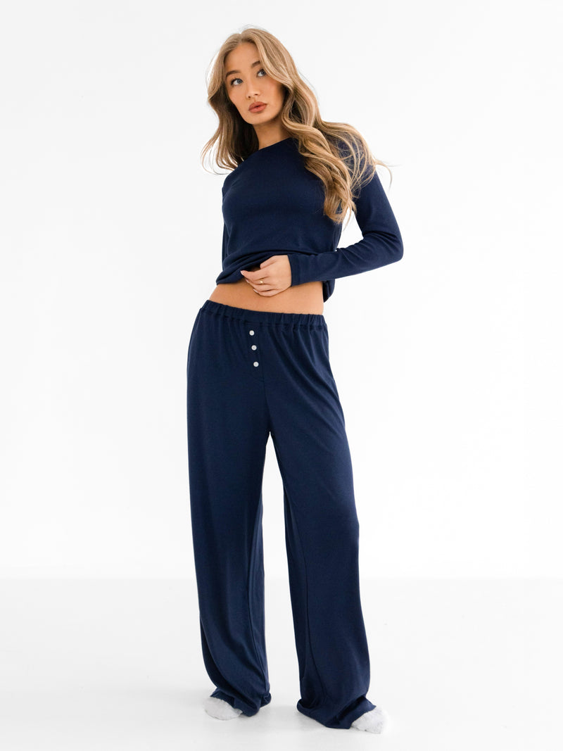 Rosie Pointelle Trousers - Hellblau