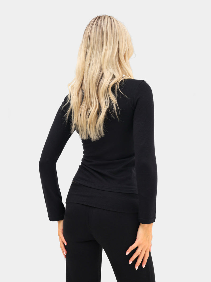 Melody Soft Knitted Top - Black