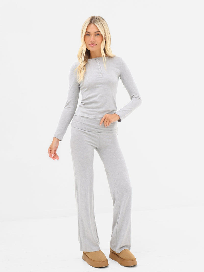 Melody Soft Knitted Top - Gemêleerd grijs