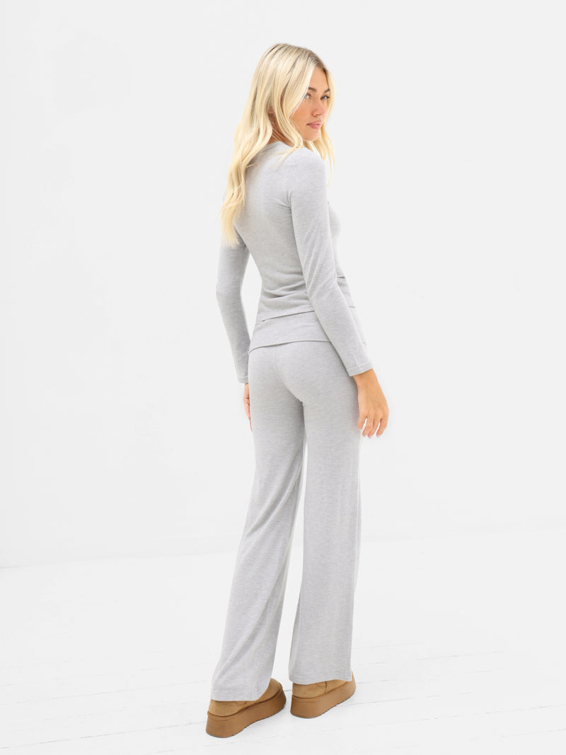Melody Soft Knitted Top - Gemêleerd grijs