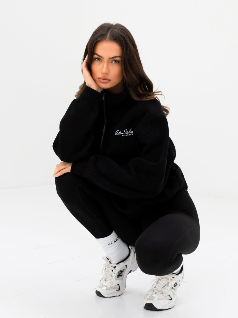 Addie 1/4 Zip Jumper - Black