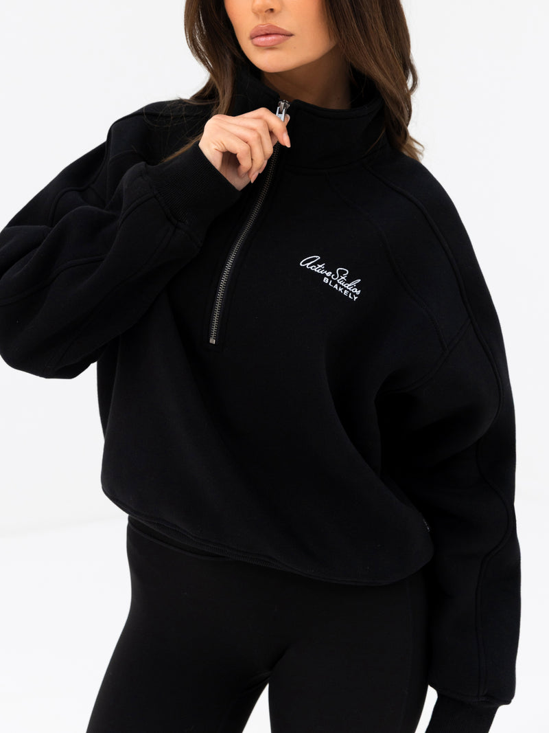 Addie 1/4 Zip Jumper - Black