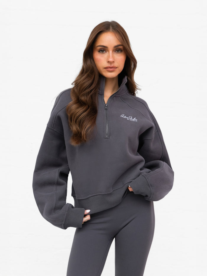 Addie 1/4 Zip Jumper - Charcoal