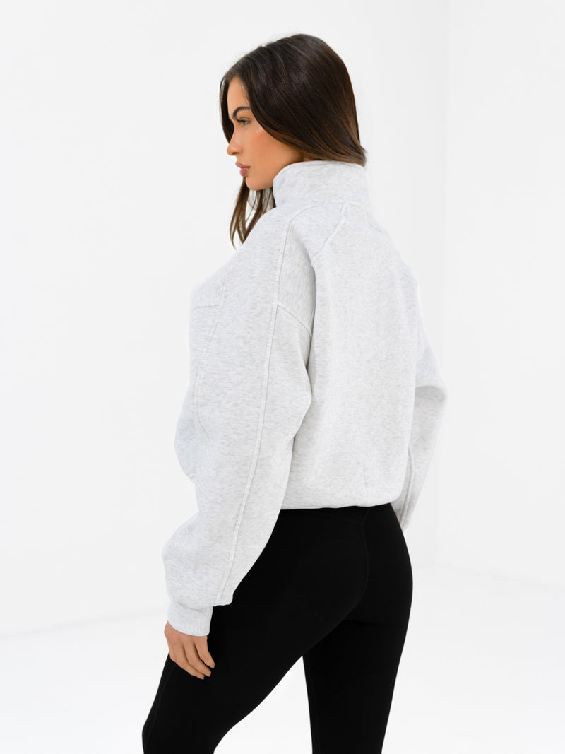 Addie 1/4 Zip Jumper - Marl White