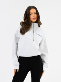 Addie 1/4 Zip Jumper - Marl White