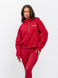 Addie 1/4 Zip Jumper - Kirschrot