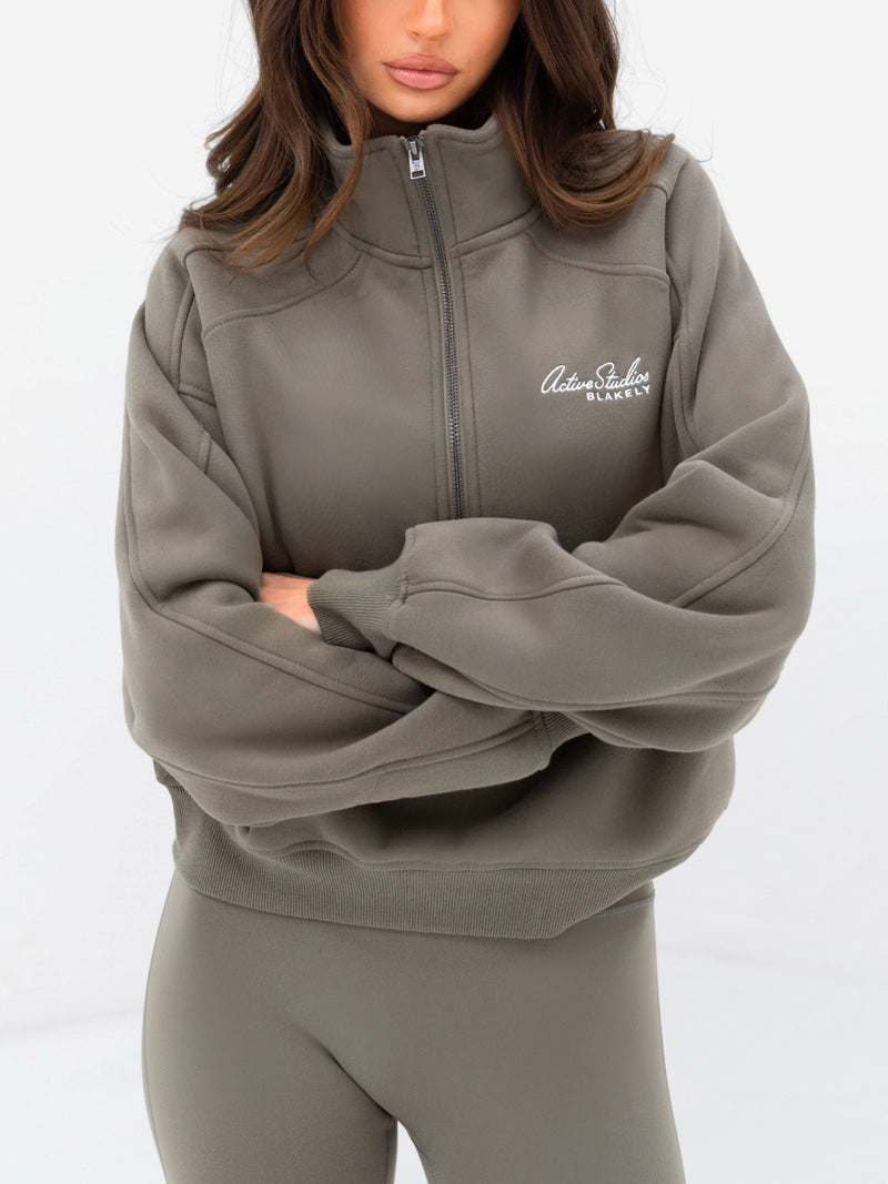 Addie 1/4 Zip Jumper - Safarigrün