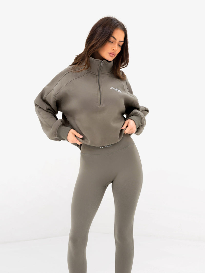 Addie 1/4 Zip Jumper - Safarigrün