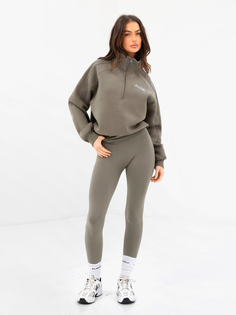 Addie 1/4 Zip Jumper - Safarigrün