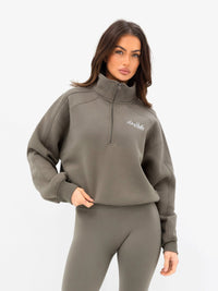 Addie 1/4 Zip Jumper - Vert Safari