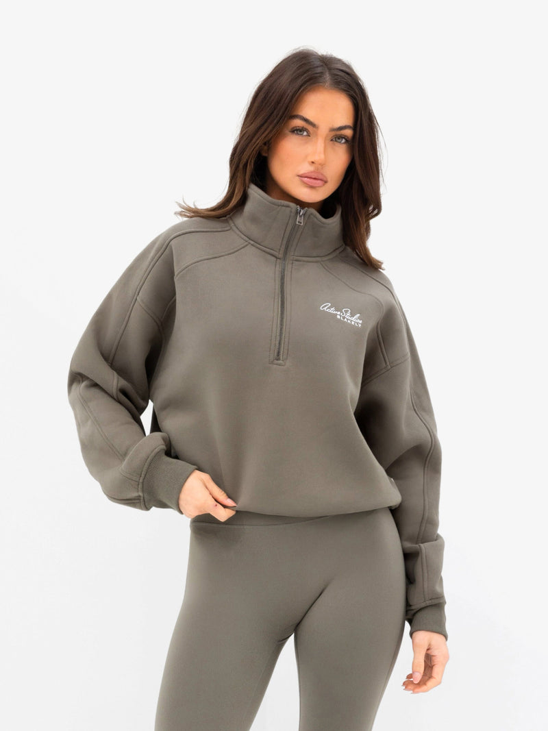 Addie 1/4 Zip Jumper - Safarigrün