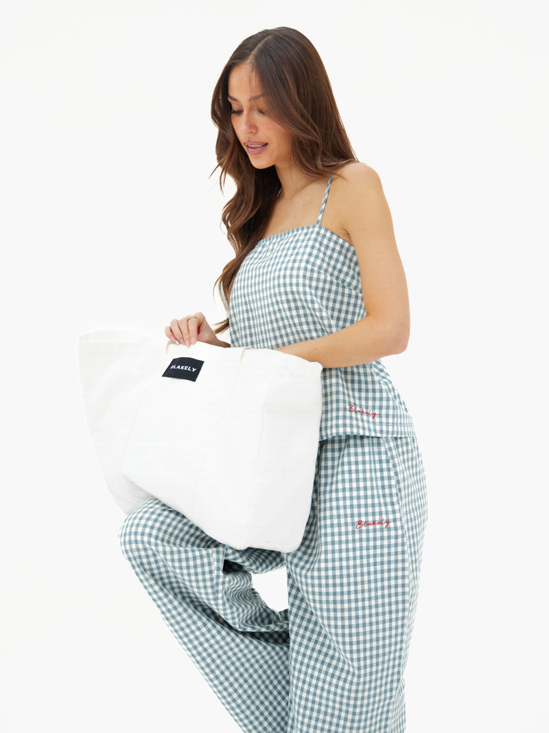 Lottie Gingham Trousers - Hellblau
