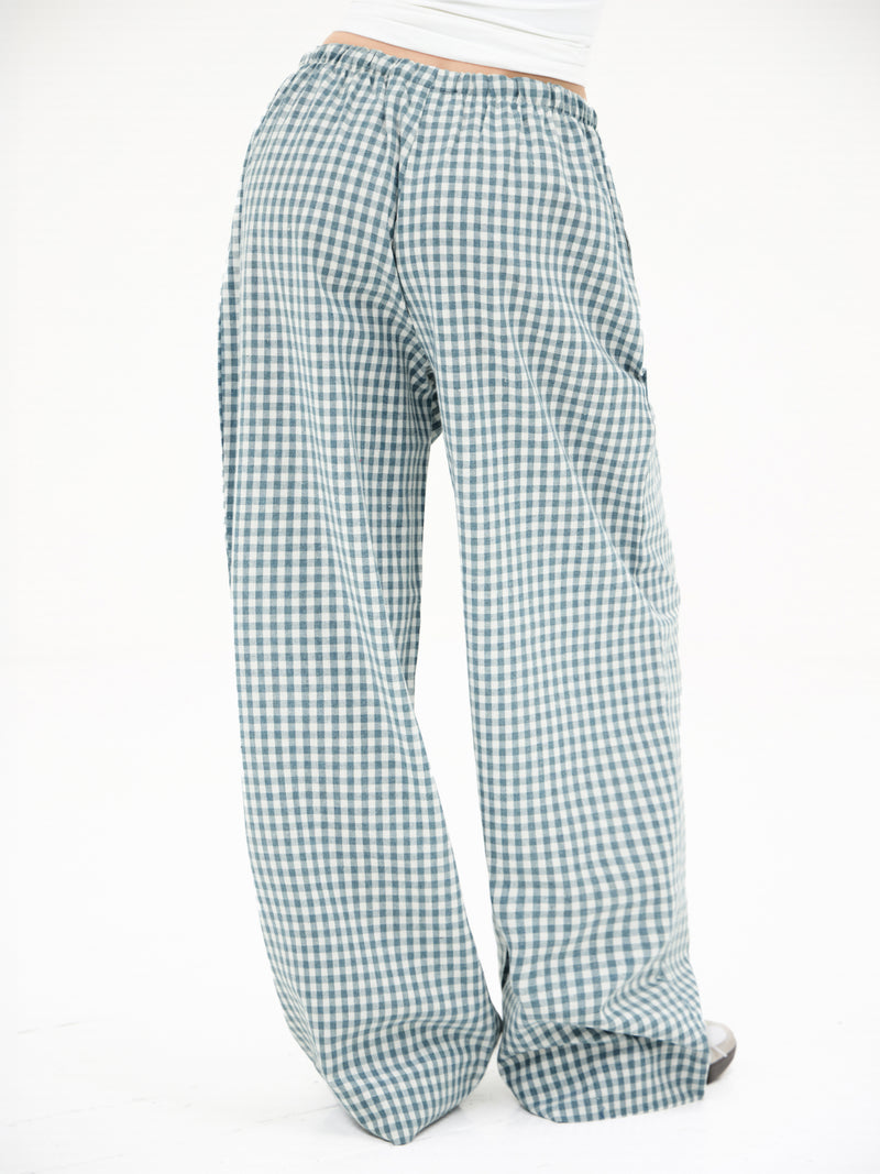 Lottie Gingham Trousers - Hellblau