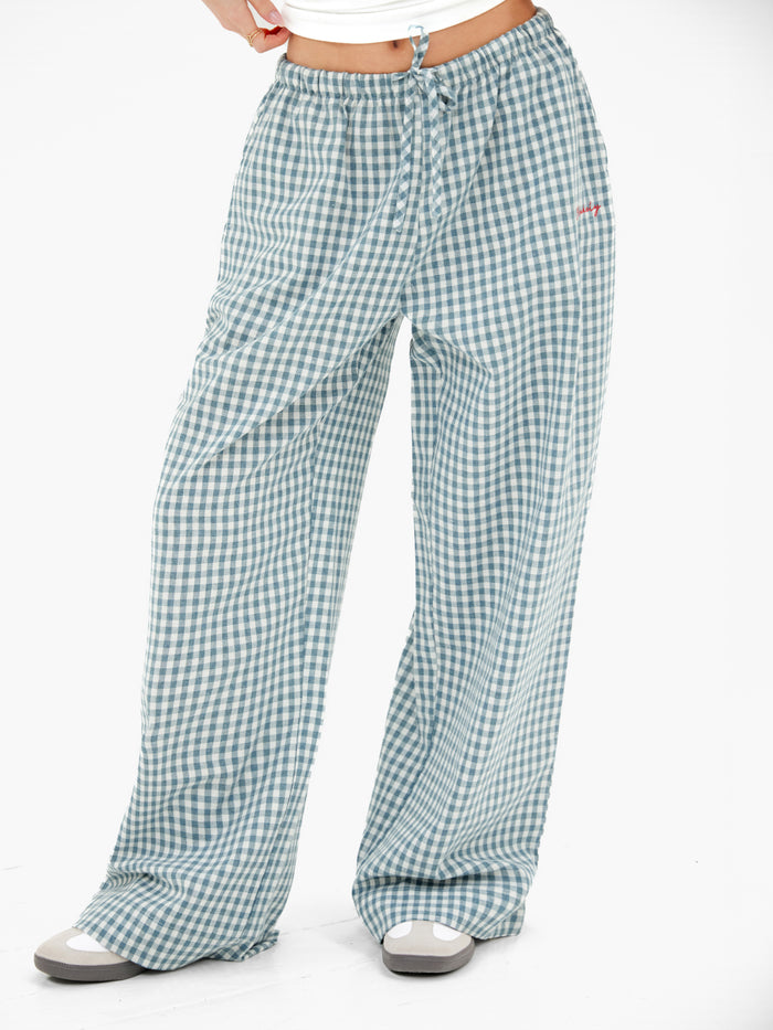 Lottie Gingham Trousers - Lichtblauw