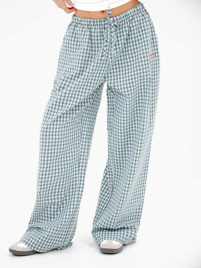 Lottie Gingham Trousers - Hellblau