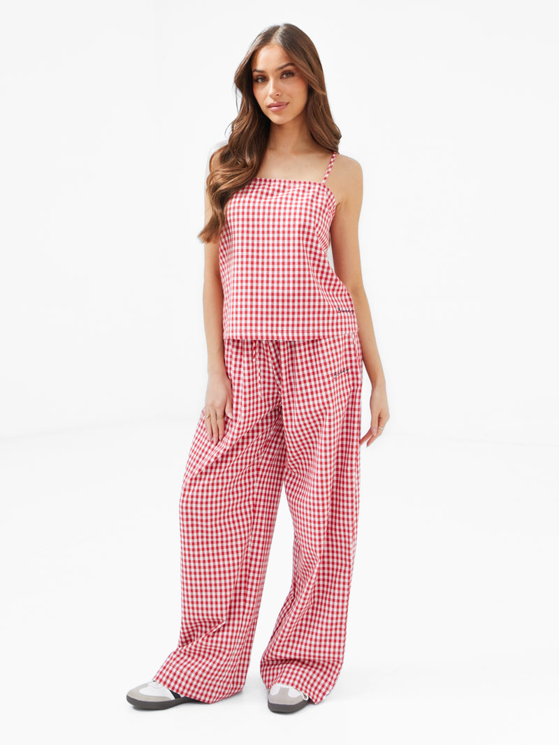 Lottie Gingham Trousers - Rot