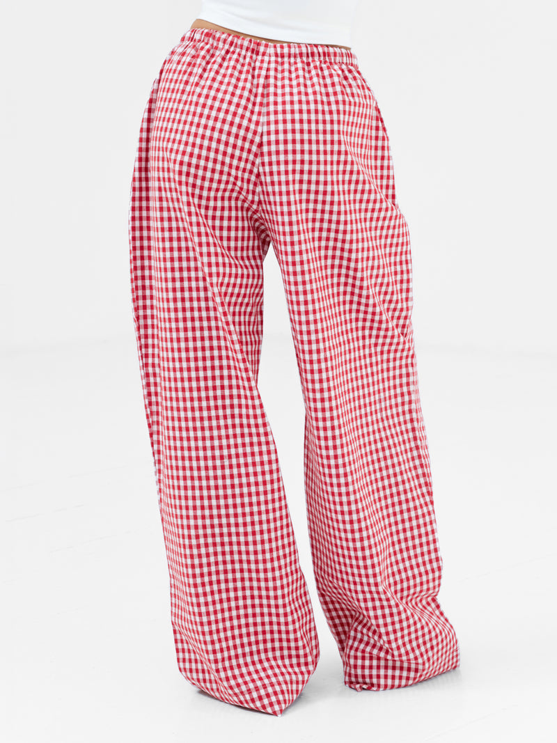 Lottie Gingham Trousers - Rot