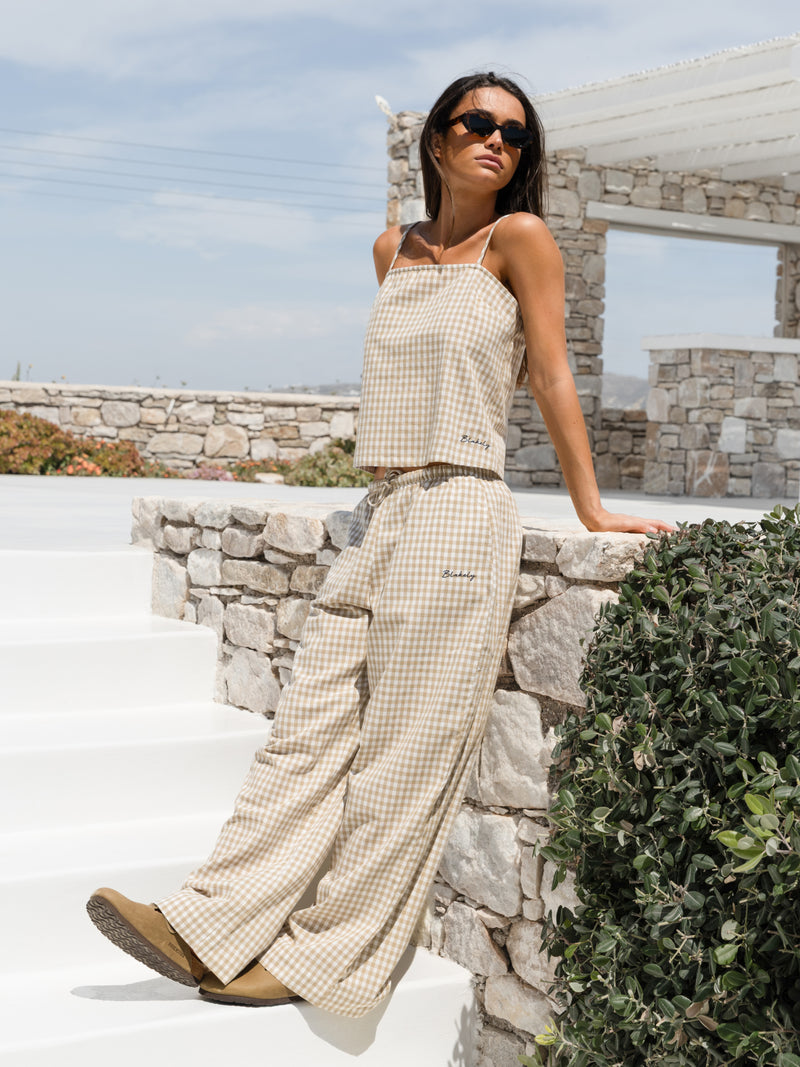 Lottie Gingham Trousers - Bräunen