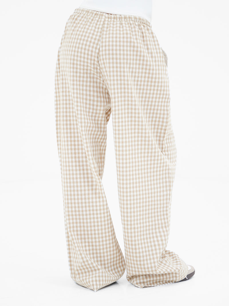 Lottie Gingham Trousers - Bräunen