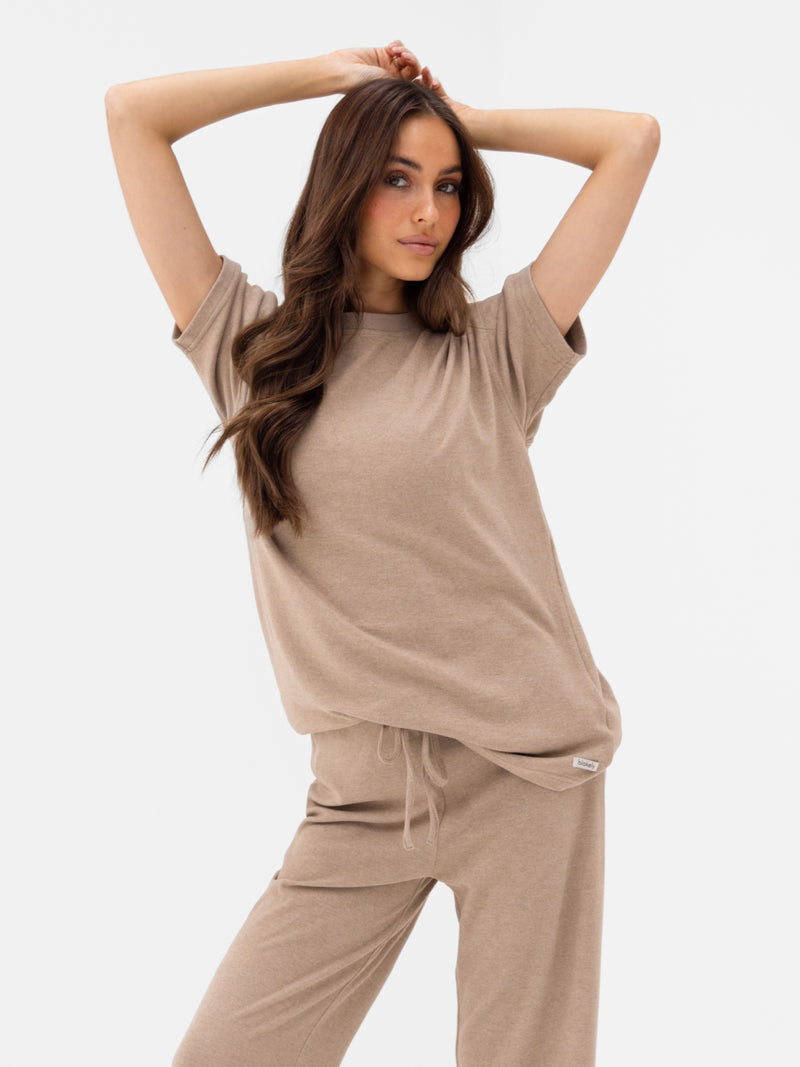Nellie Oversized T-Shirt - Marl Beige